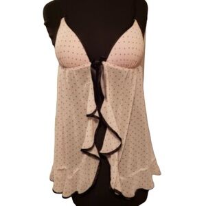 Cosmopolitan Fun Fearless Female light pink black star & edges babydoll slip XL